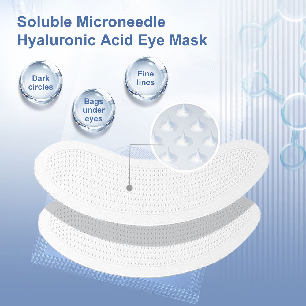 Microneedle Patch Eye - แผ่นมาส์กใต้ตาแบบไมโครนีดเดิลละลายได้ ผสมกรดไฮยาลูโรนิก สำหรับลดเลือนริ้วรอยและรอยคล้ำใต้ตา ช่วยเพิ่มความชุ่มชื้น บำรุงผิวใต้ตา