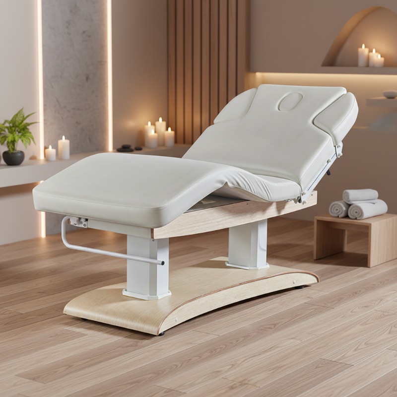 Wellness Spa With Hotel - เตียงนวดหนังสังเคราะห์แบบปรับแต่งได้จากโรงงาน พร้อมมอเตอร์ 4 ตัว สำหรับใช้ในโรงแรม คลินิกสุขภาพ