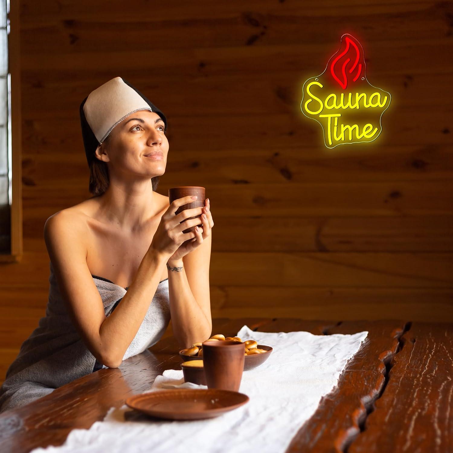 ป้ายไฟนีออน Sauna Time ไฟ LED  - Spa Wellness Gym บทวิจารณ์และราคา